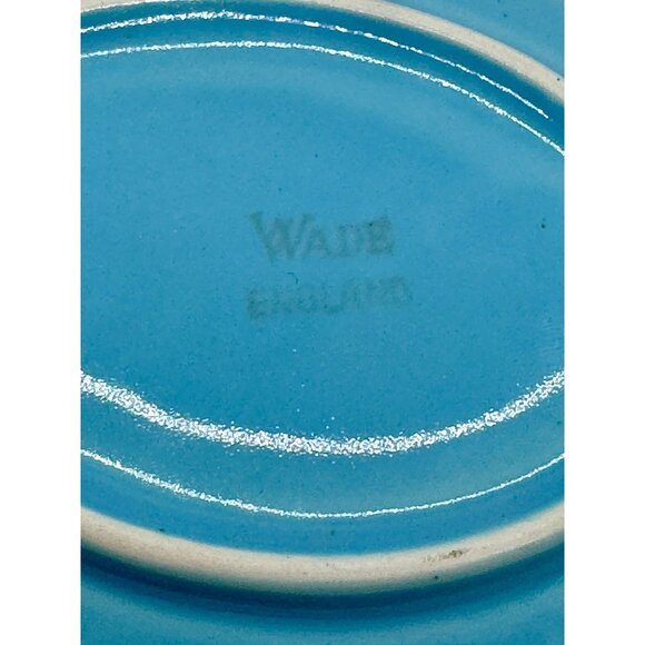 Wade Golden Turquoise Small Gravy Boat Sauce Pitcher w Under Plate Gold Teal A - Picture 10 of 10